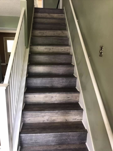 After Staircase remodeling before and after by First Stop Renovations